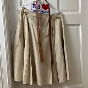 tory burch khaki pleat skirt